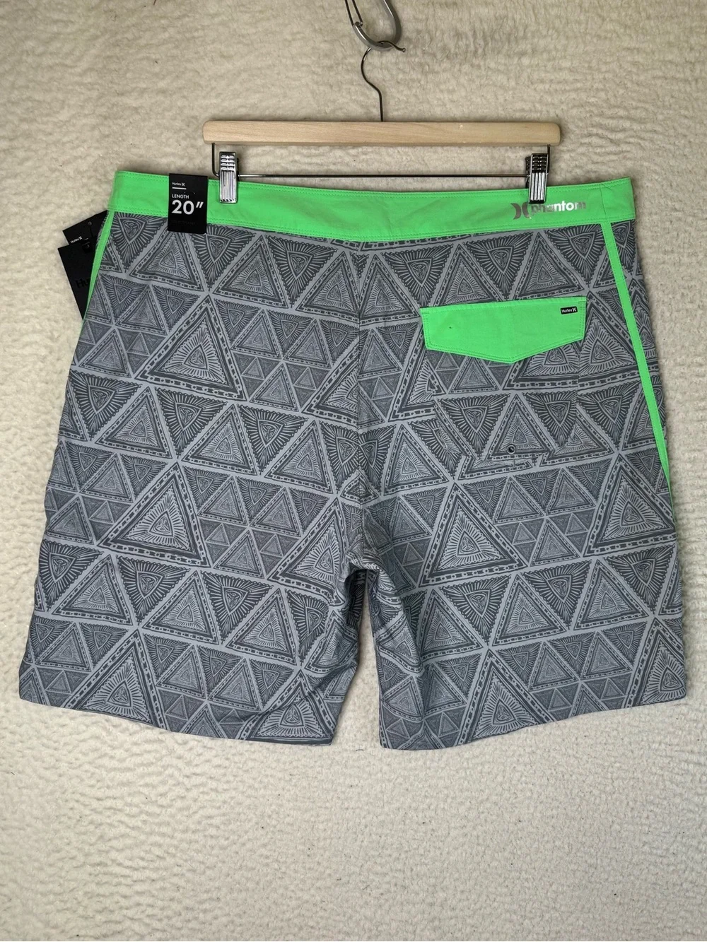 Hurley Phantom Sideways Boardshort Board Shorts Gray / Green Men's Size 40